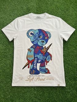 Left Point Graphic Bear T-Shirt White