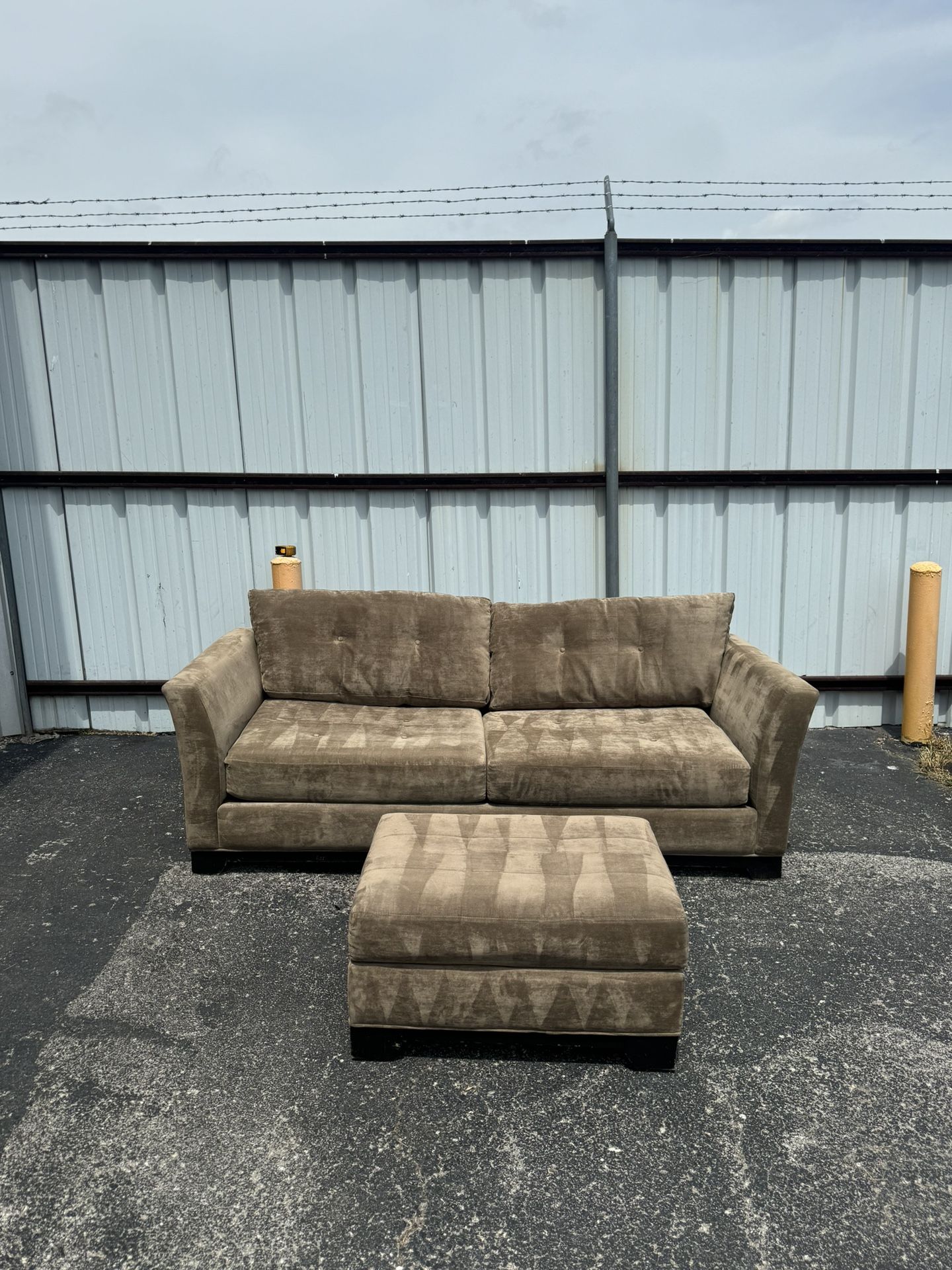 FREE DELIVERY - Brown Couch with Ottoman 