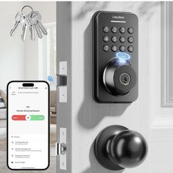 Keyless Entry Door Lock with Handle Set - Built-in WiFi, App Control & Doorbell, Electronic Keypad Deadbolt with OneTime Code, Auto-Locking, Easy to I