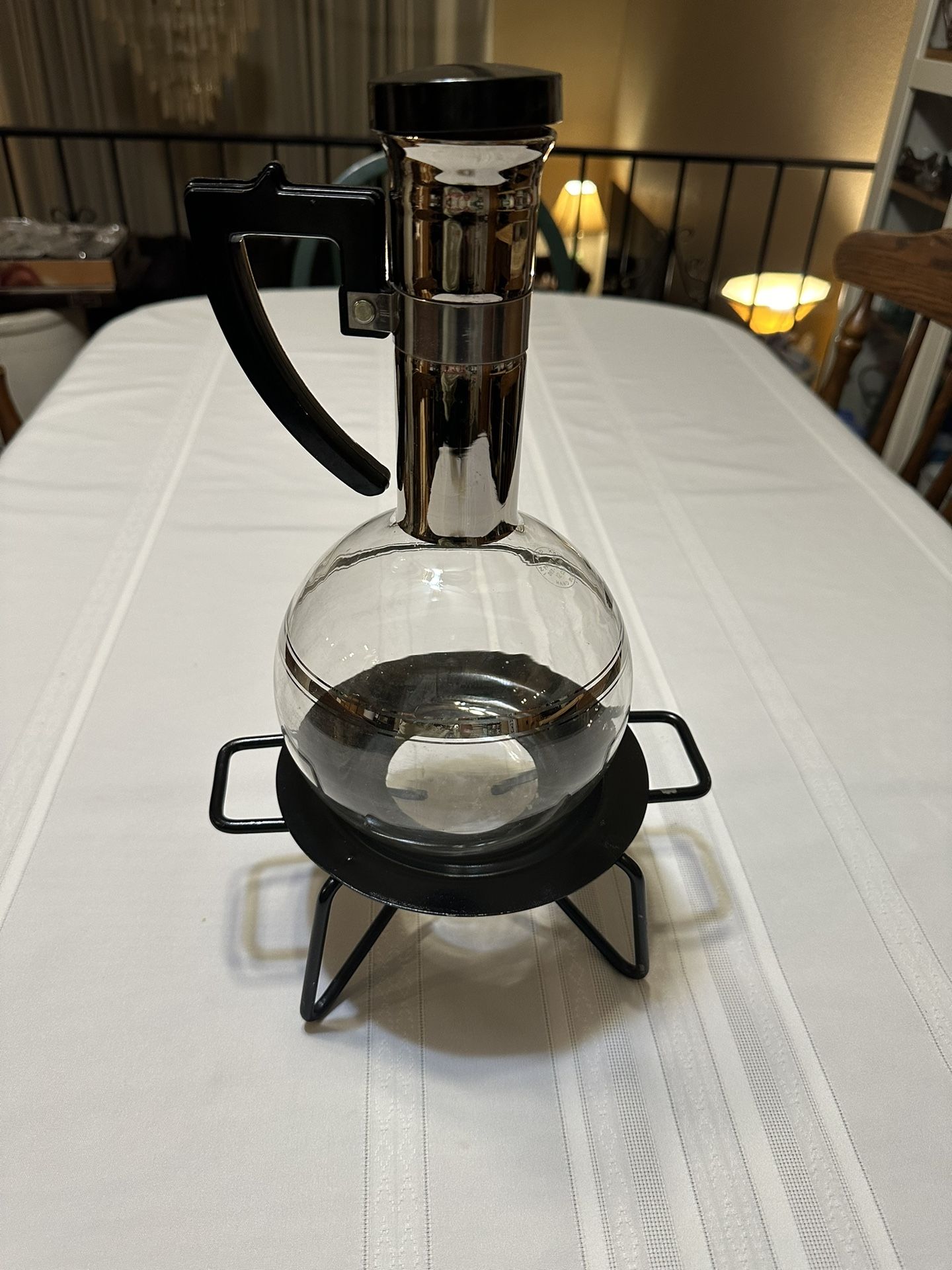 Vintage Inland Glass Coffee Carafe And Stand