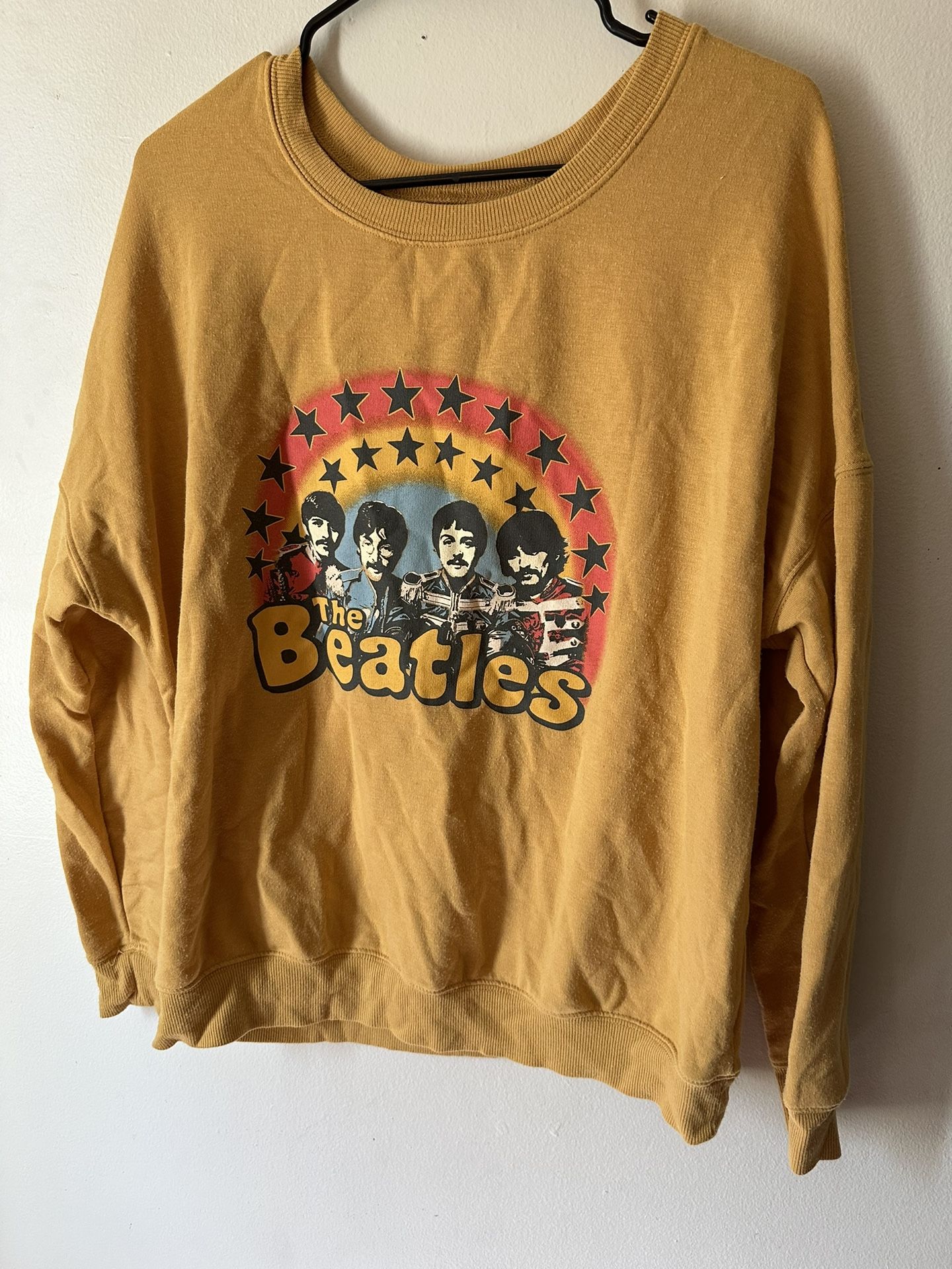 The Beatles Mustard Yellow Gold Crewneck Sweatshirt Band Soft