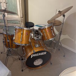 Premier XPK 5pc Drum Kit Set With Sabian Symbols Made In England 