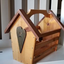 Hand made real wooden magazine rack 19.5"W x 17"H x 8.5" D bottom size NEW