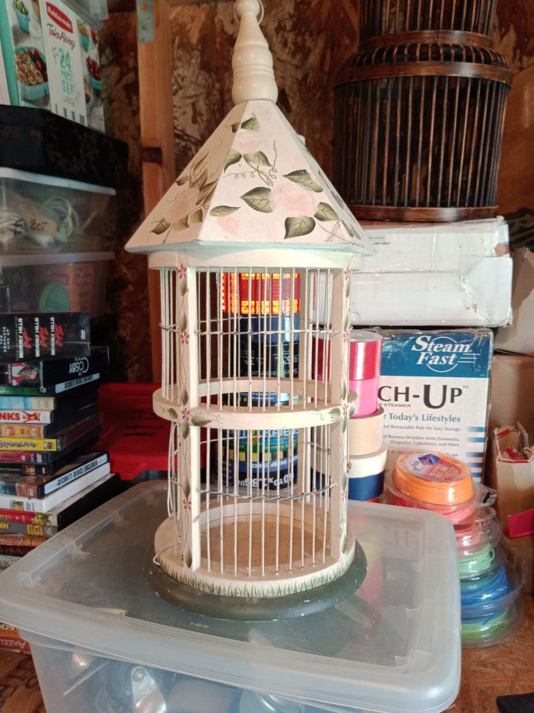 Hand Made And Painted Bird Cage
