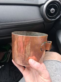Antique french copper cassarole pan