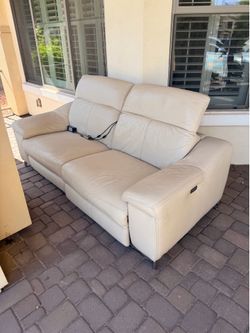 Reclining White Sofa