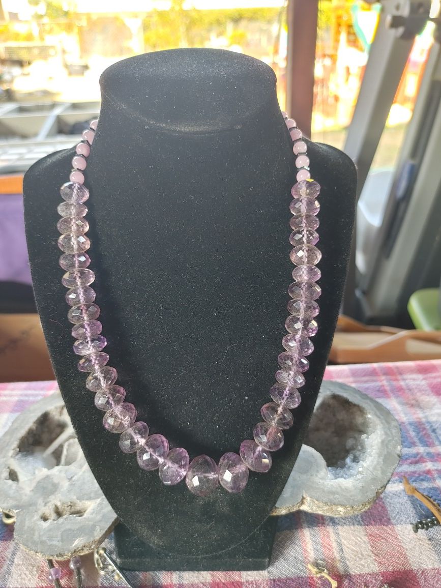 Amethyst necklace 101 grams faceted