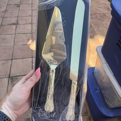 Gold Cake Serving Set