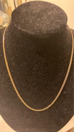 3.5mm curb link diamond cut chain 22 inch