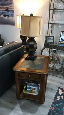 Living room tables and lamps