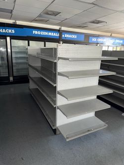 5 Commercial Gondola Shelving – Double Sided Store Display Shelves