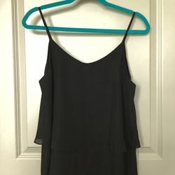 Black 2tier black spaghetti strap blouse top size medium