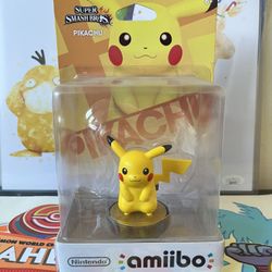 NIB Pikachu Amiibo Super Smash Bros. Pokémon 