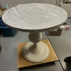 White Cocktail Table Heavy Duty Plastic Solid Great Shape 