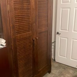 Wood Armoire with Tv Stand 