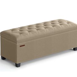 Storage Ottoman Bench, Foot Rest with Legs, 15.7 x 43.3 x 15.7 Inches