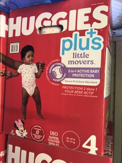 Huggies Little Movers Plus Size 4/180 Diapers 