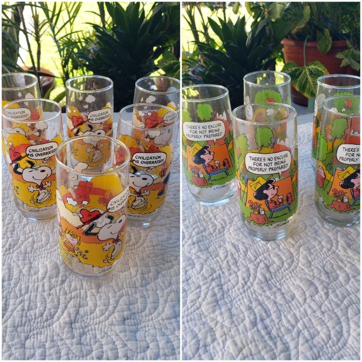 Vintage McDonald's Glass Cups - All 11 Pcs For $45