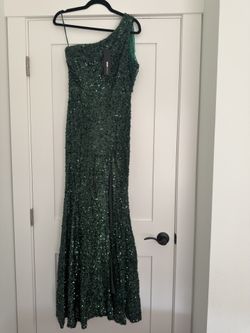 Floor Length One Shoulder Sequin Prom Dress