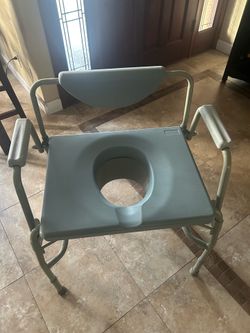 Bariatric toilet chair.