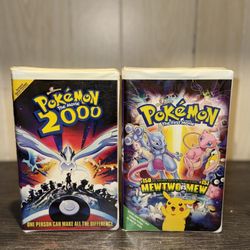 Vintage Pokémon The Movie 2000 & Pokémon Mewtwo Vs Mew VHS Tapes