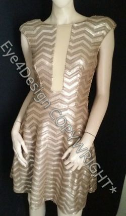 Bebe Dress XS Gold