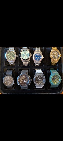 8-Piece Men’s Watch Variety Gift Set or Starter Bundle - Brand New with Case