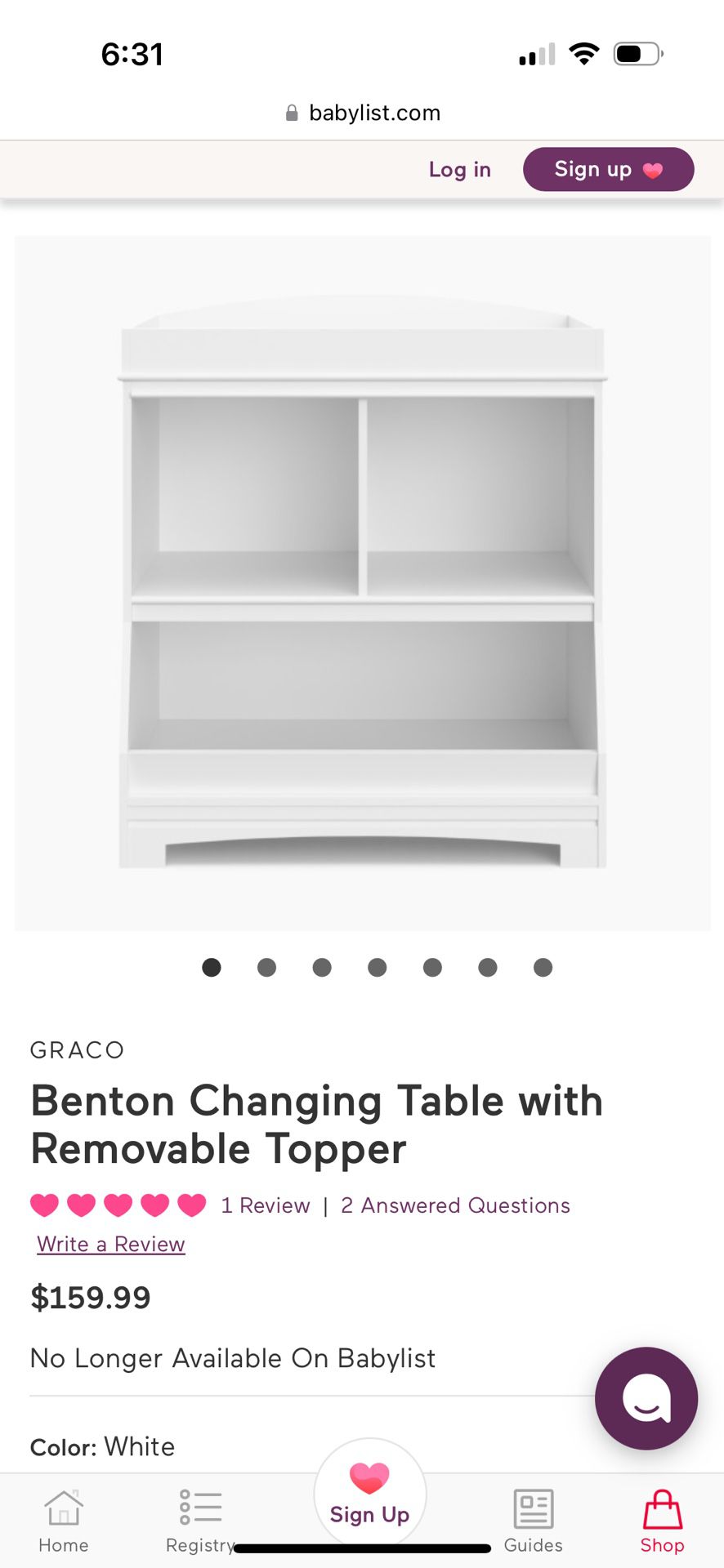 Graco Benton Changing Table with Storage (White)