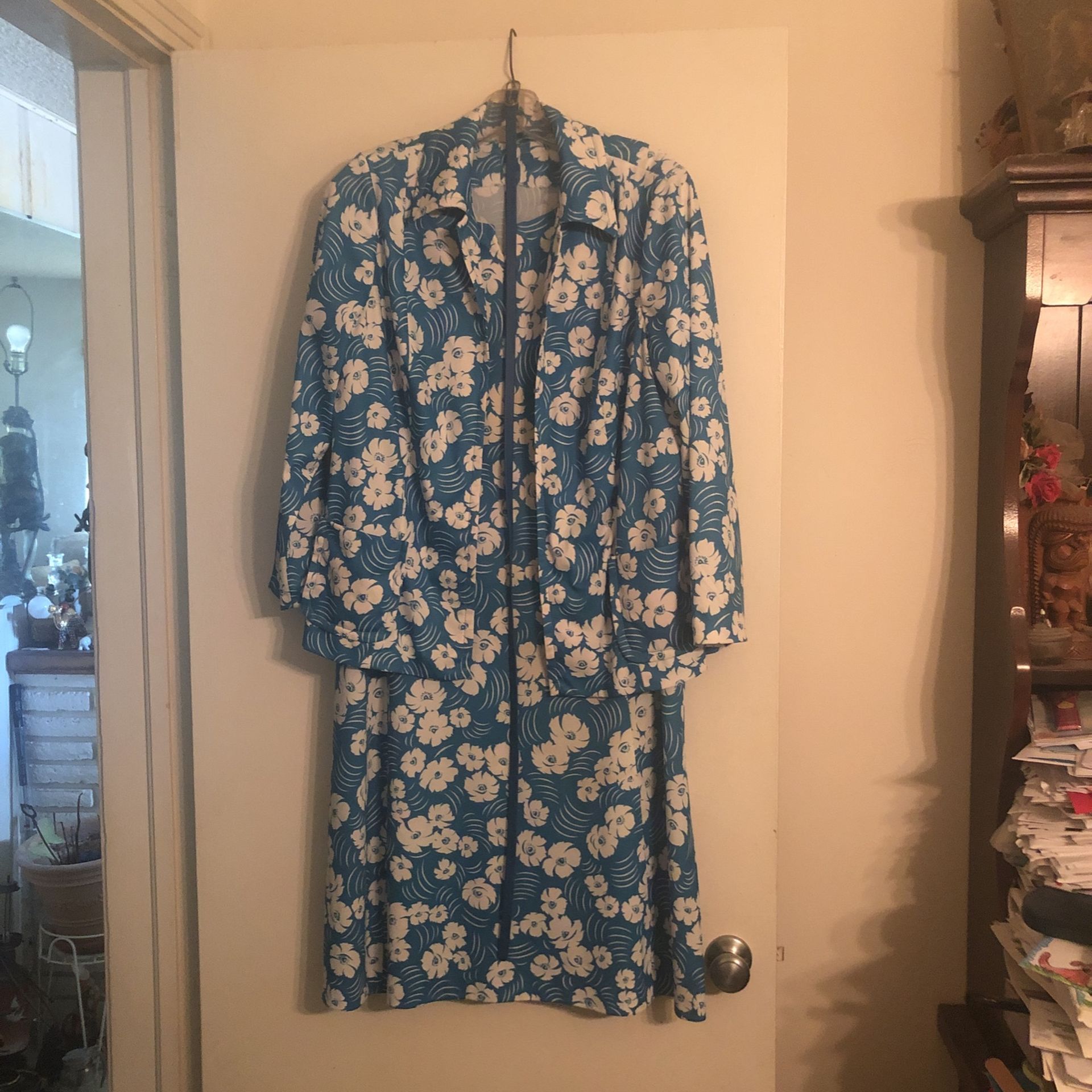 Vintage Amy Adams Floral Women’s Dress & Jacket Suit Read Description 