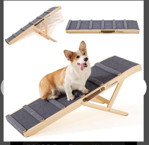 IVVIQQ Dog Ramp, Wooden Adjustable Pet Ramp 43.5'


