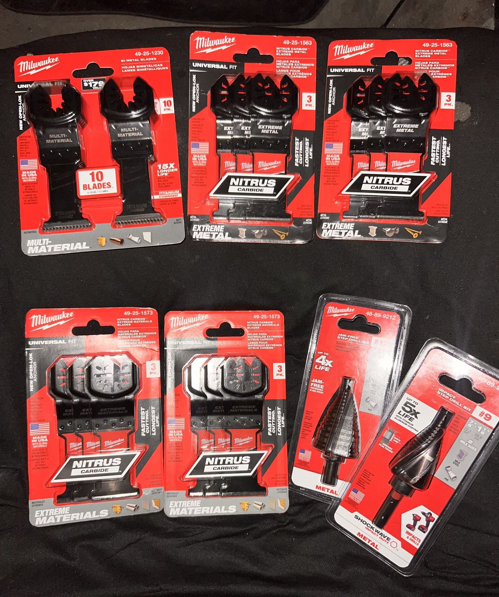 Milwaukee Blades & Bits - $$75