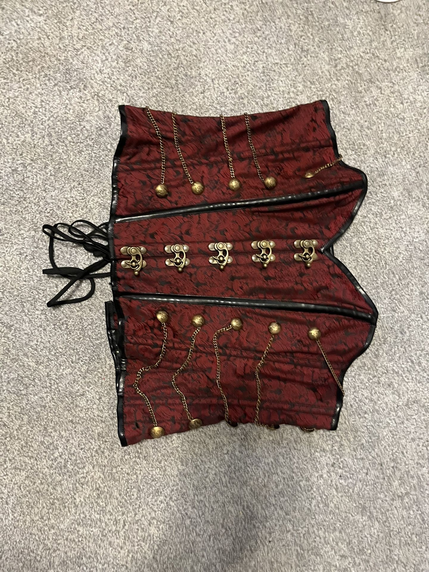 New Burgundy Steampunk Corset