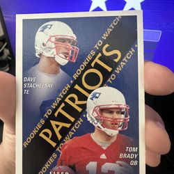 2000 Fleer Rookies To Watch Tom Brady And Dave Stachelski 