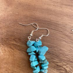 Turquoise Crystal Earrings 