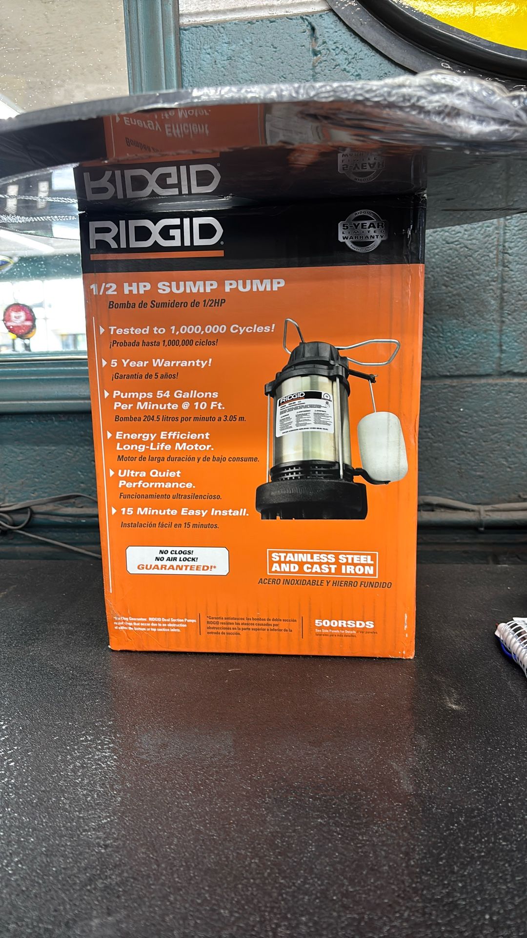 Rigid 1/2 Hp Sump Pump