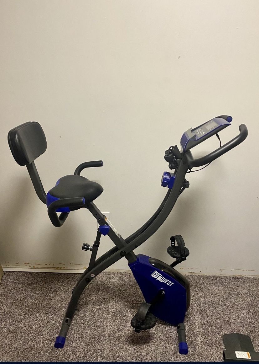 FitQuest Upright Flex Express and Recumbent Bike with Resistance Bands