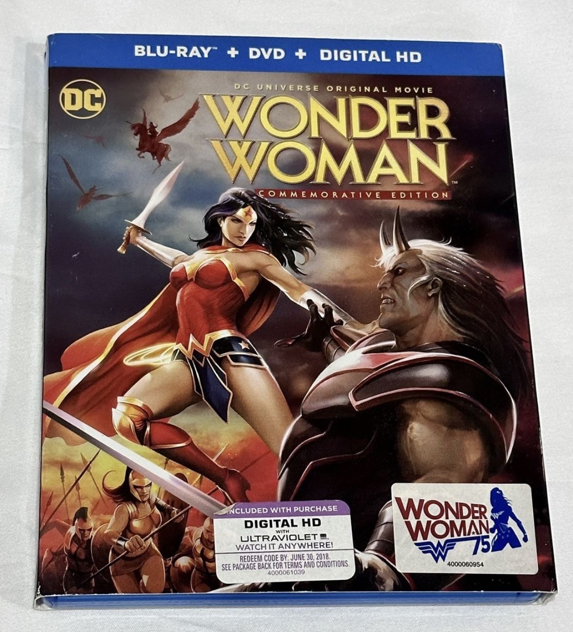 Wonder Woman BluRay+DVD+Digital HD Commemorative Edition DC Universe Great Cond