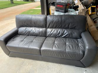 Gray Leather Sofa