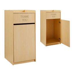 Wooden Trash Can Cabinet with Tray Holder, 40 Gallon, Wood, Kitchen