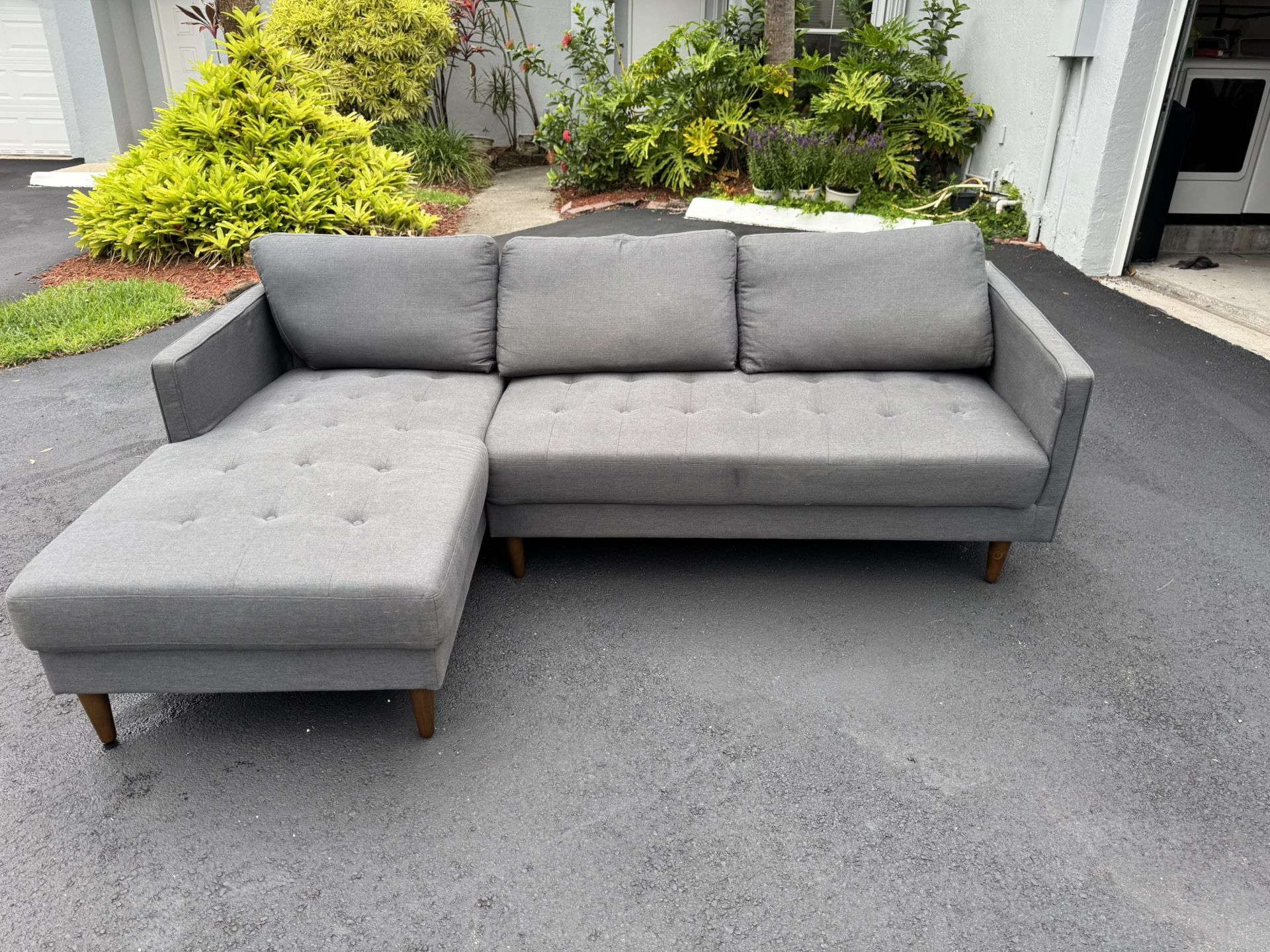 Gray 3 Person Sofa