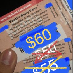 KNOTTS BERRY FARM TICKETS - Meet in Person
