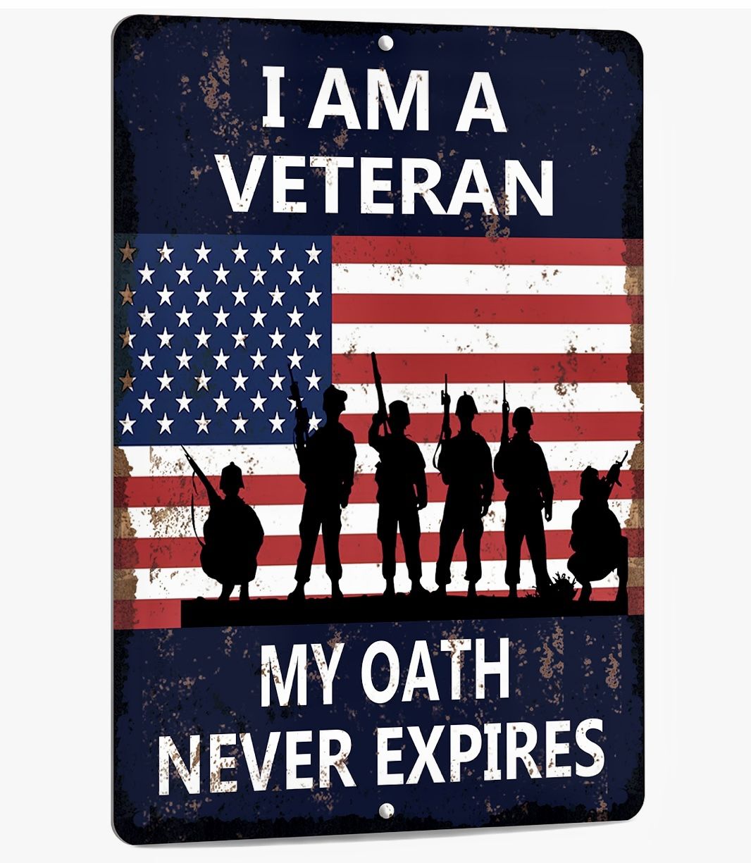 Retro Vintage Metal Sign, “I Am A Veteran “ Sign For Plaque Poster Cafe Wall Art