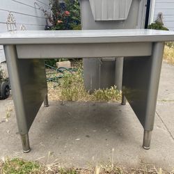 Vintage Mid Century Modern Metal Tanker Desk Table