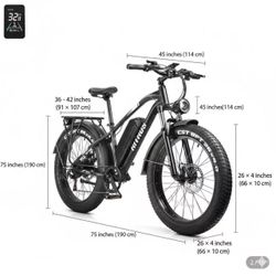 Equipped with an 840WH large Li-ion battery, the electric bike for adults allows a longer ride time, providing up to 50 miles range per charge (PAS Mo