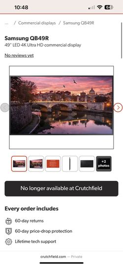 49 inch Samsung tv QB49R 49" 4K UHD LED HDR10