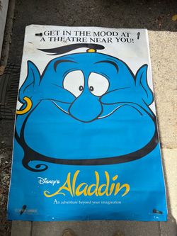 Vintage 1992 Disneys Aladdin movie poster 47”x70