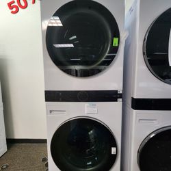 WashTower Stacked SMART Laundry Center 4.5 Cu.Ft. Front Load Washer & 7.4 Cu.Ft. Electric Dryer