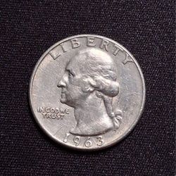 1963 Silver Quarter With No Mint Mark