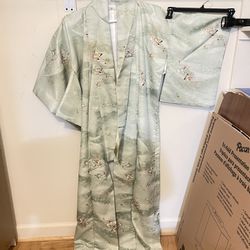 Kimono (Medium Size) And 3 Obi Set Import From Japan 