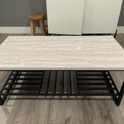 Light faux marble coffee table